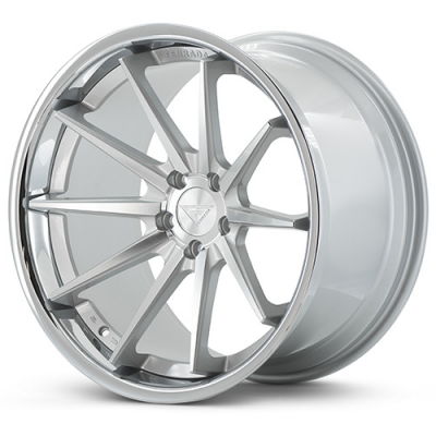 Ferrada FR4 Wheels Gloss silver with machined face and polished lip 2005-2024 Mustang GT/V6/EcoBoost + Brembo 